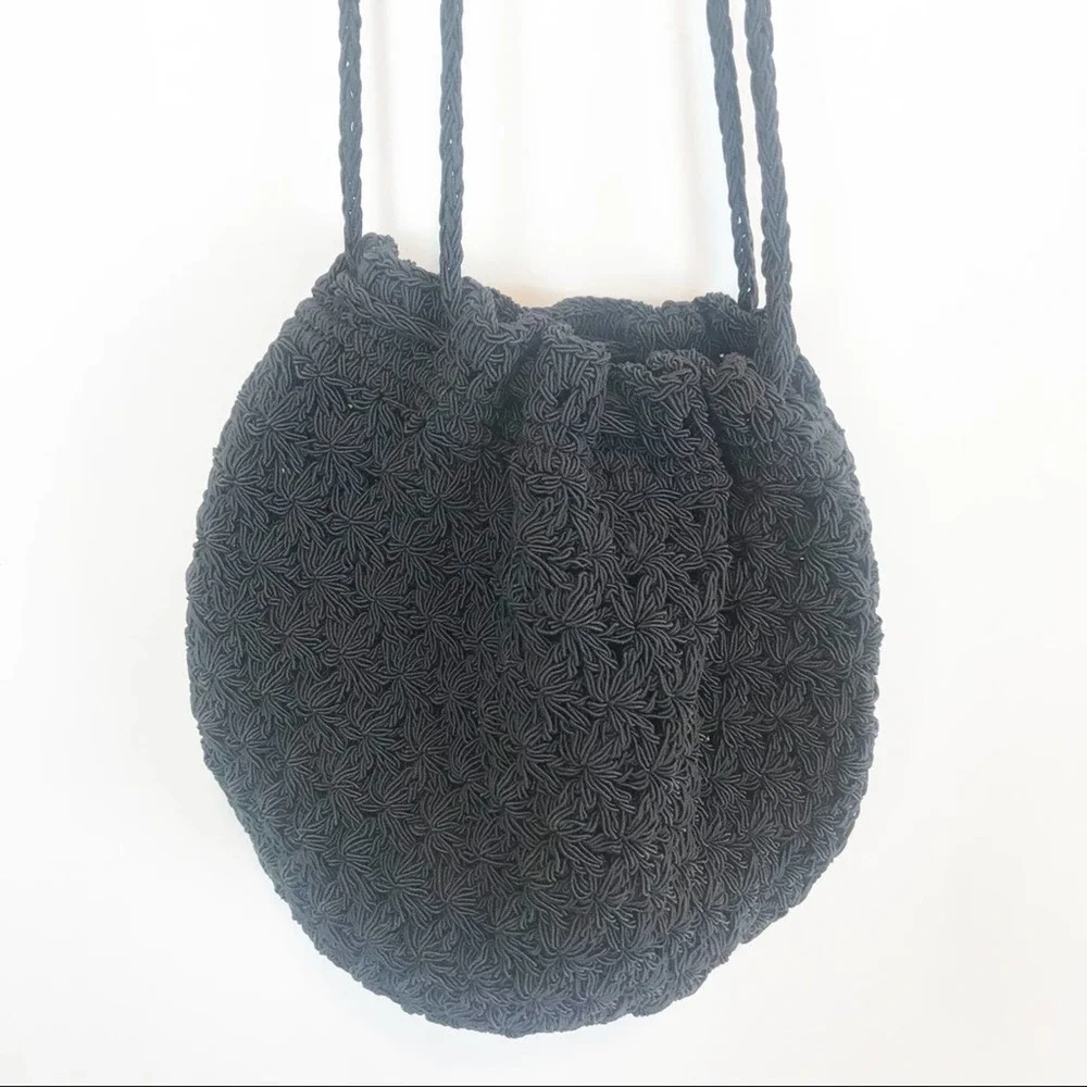 Ann Taylor Shoulder Bag Crocheted Bucket Bag